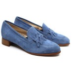 Clair de Lune Mocassin blauw suède ME517